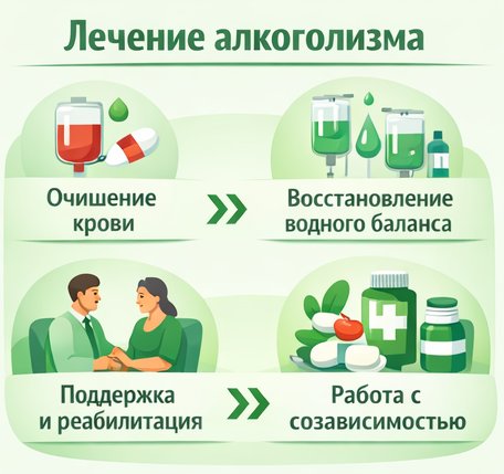 лечение алкоголизма в Буинске этапы